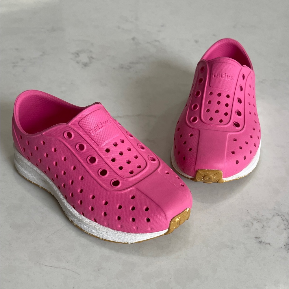 Native Bright Pink Perforated Slip-Ons